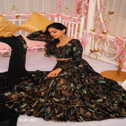 Premium Digital Print Tiered Lehenga Choli with Dupatta